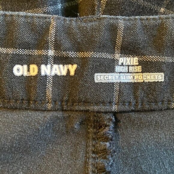 🔥 3/$15 🔥  Old Navy Pixie High Rise Secret Slim Pockets Window Pane Pants 16 - Picture 7 of 7